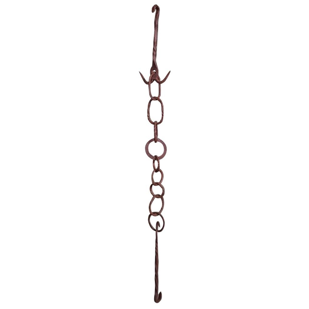 19th Century, Dutch Wrought Iron Tremmel, Fireplace Chain For Sale