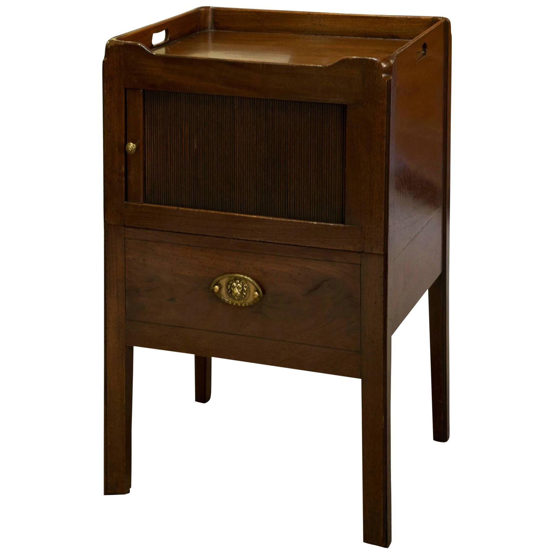 Georgian Tambour Fronted Commode For Sale