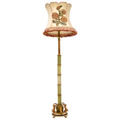 Antique French Gilt Metal and Onyx Floor Lamp