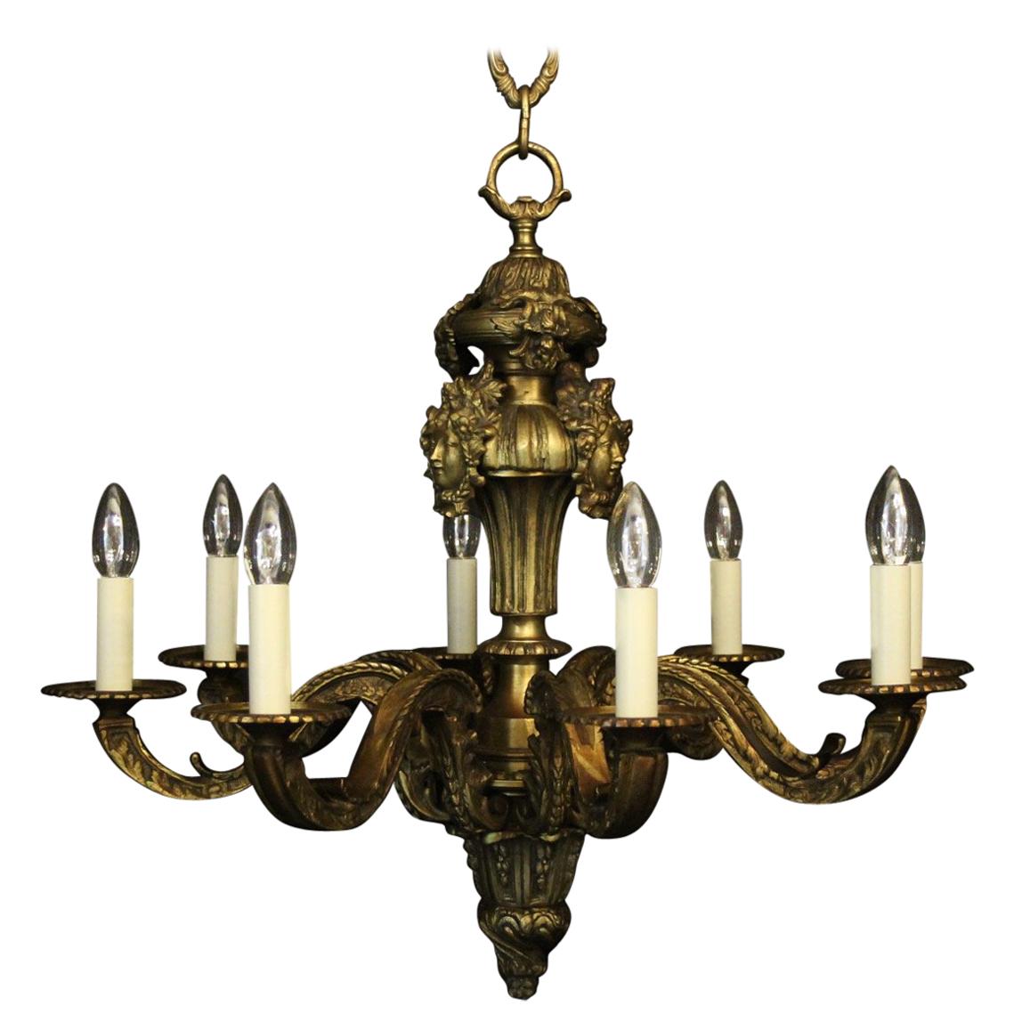 French 19th Century Bronze 8-Light Antique Chandelier
