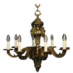 French 19th Century Bronze 8-Light Antique Chandelier