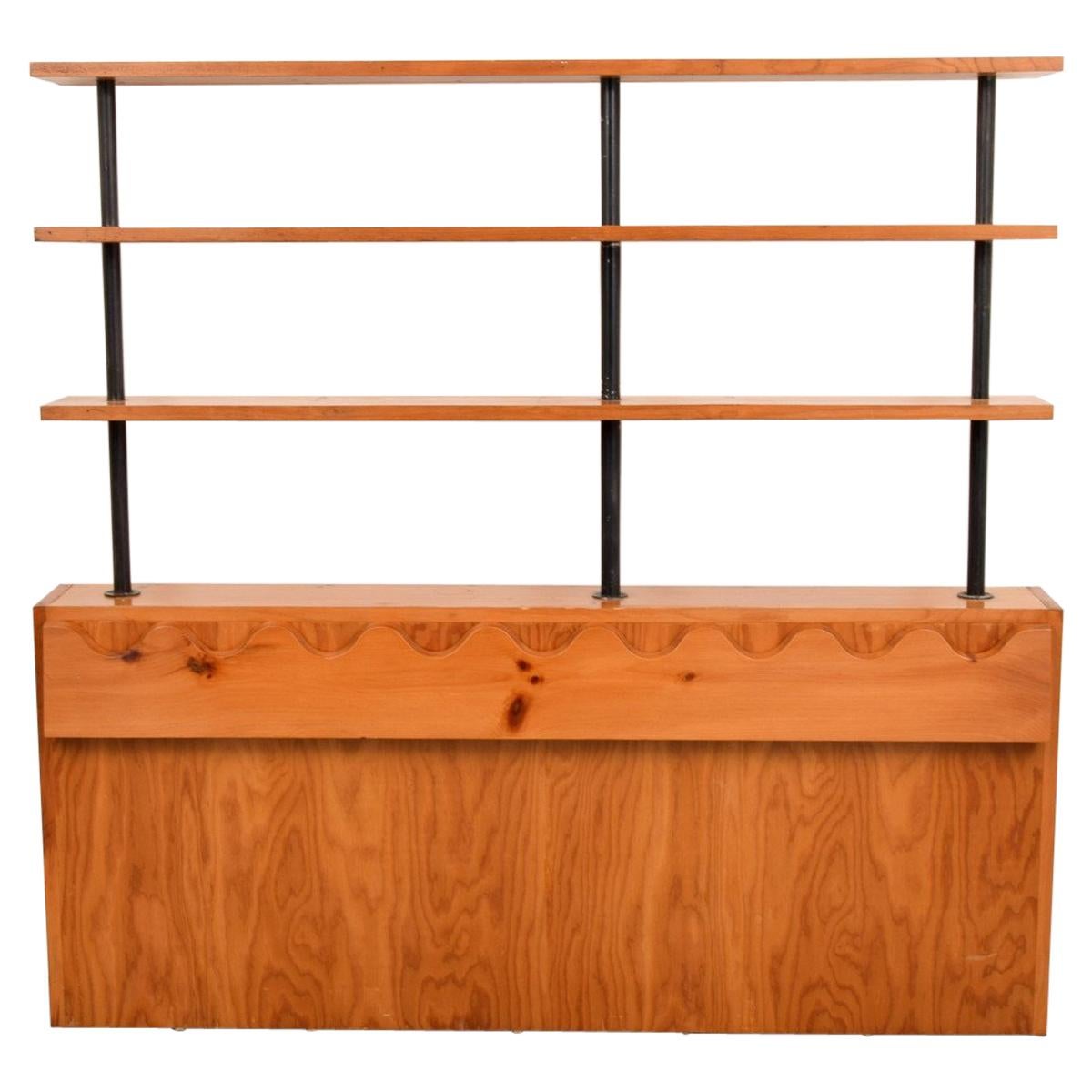Rare Jean Royère Headboard with Shelving For Sale