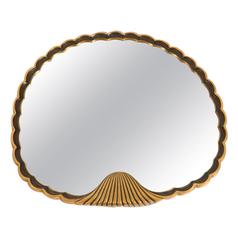 André Groult, Shell Mirror in Bronze Frame, circa 1922 For Sale