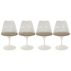 Set of Mid-Century Modern Tulip Swivel Dining Chairs by Eero Saarinen for Knoll