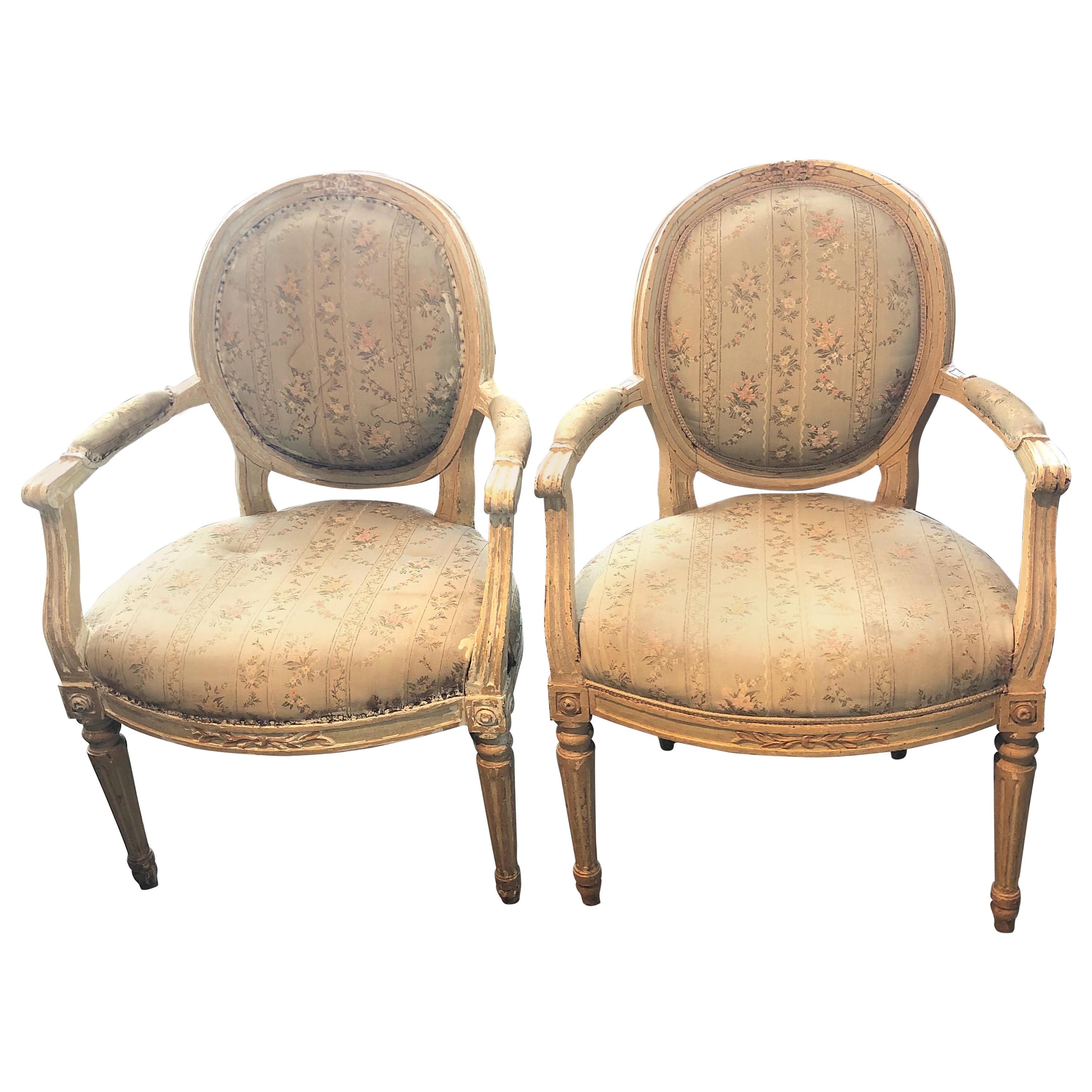 Pair of 18th Century Italian Armchairs For Sale