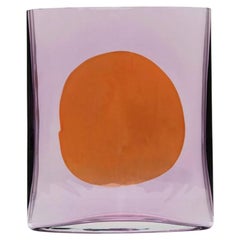Amethyst and Orange Glass Hand Blown Vase by Julie Richoz Contemporary Design 