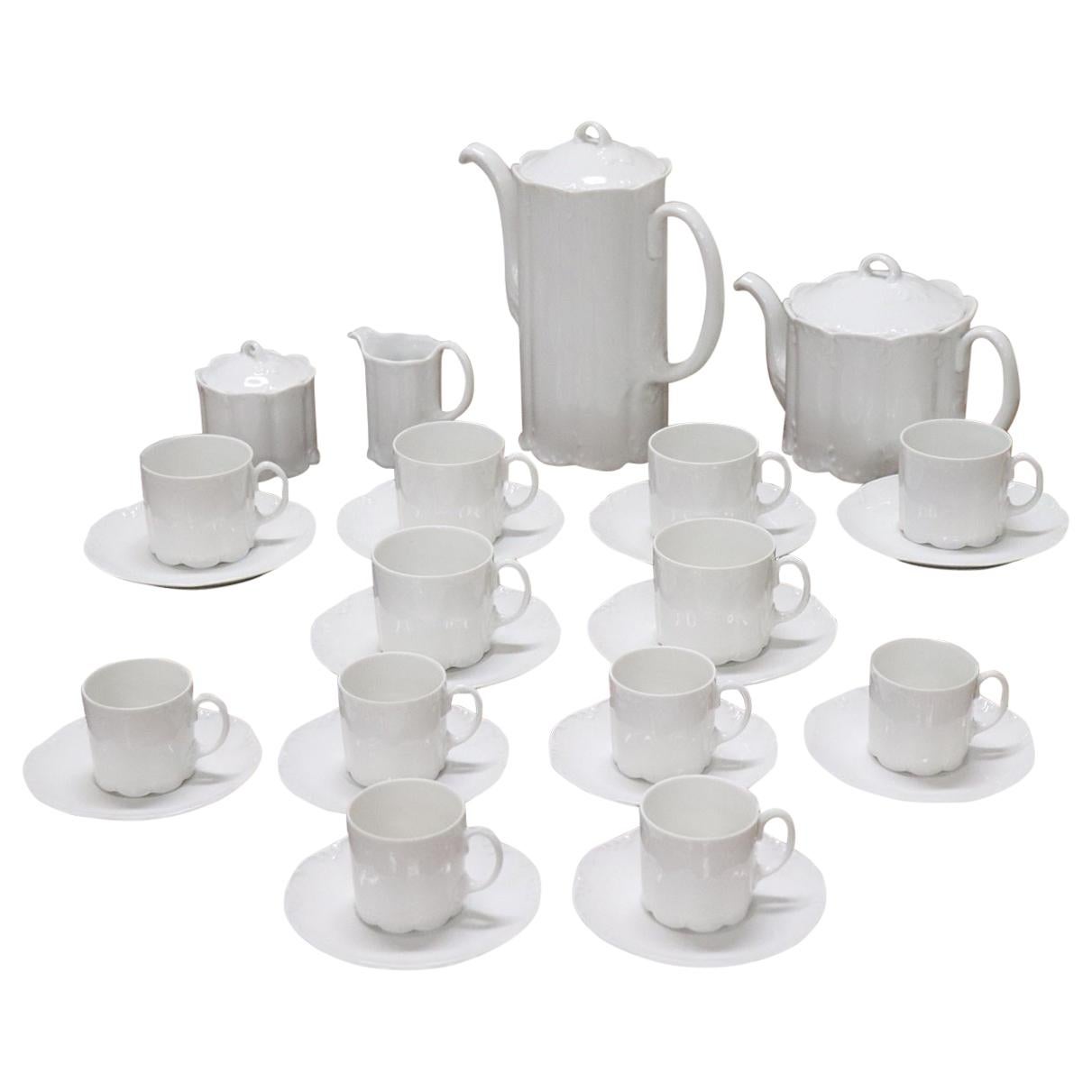 German White Porcelain Tea and Coffee Set by Rosenthal Group 28 Pieces