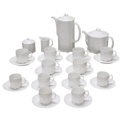 Vintage German White Porcelain Tea and Coffee Set by Rosenthal Group 28 Pieces