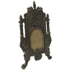 Vintage Pewter Picture Frame in Shape of a Cheval Floor Mirror