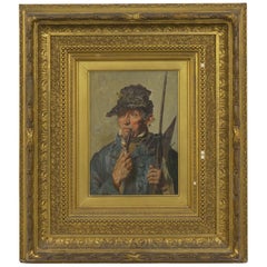 19th Century Oil Painting of a “16th Century Pikeman” Soldier's Portrait