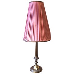 Antique Pink 19th Century French Table Abat Jour Medium Authentic Vintage Lamp