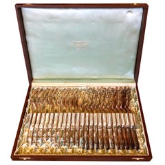 H.Beard Montreux - Ensemble de couverts en argent suisses de 24 pièces pour poisson - VENTE Art Déco