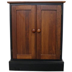 Vintage Ethan Allen Impressions Cherry Ebonized Nightstand Cabinet