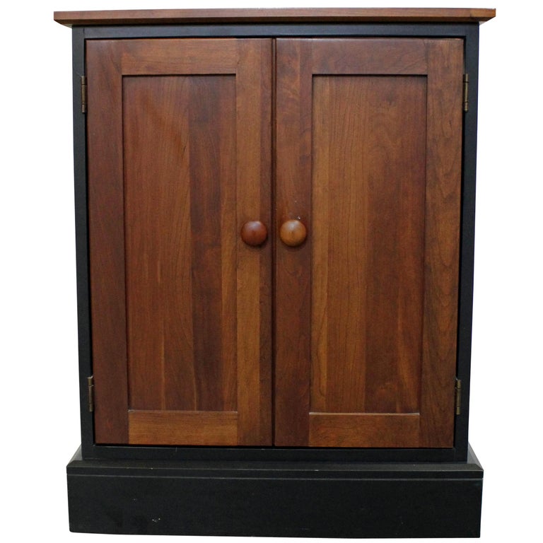 Ethan Allen Impressions Cherry Ebonized Nightstand Cabinet At 1stdibs