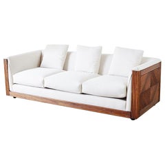 Gabriella Crespi Style Faux Bamboo Rattan Case Sofa