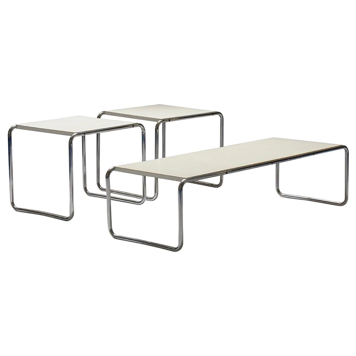 Set of Marcel Breuer Laccio Side Tables and Coffee Table