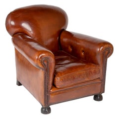 Early 20th Century English Leather Club Chair