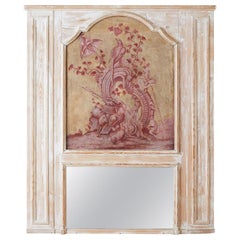 19th Century French Provincial Painted Trumeau Mirror