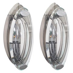 Pair of Beveled Sconces by Cristal Arte