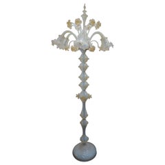Murano Opaline Glass Floor Lamp