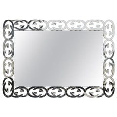 Modern Custom Chrome GG Mirror Inspired by Gucci