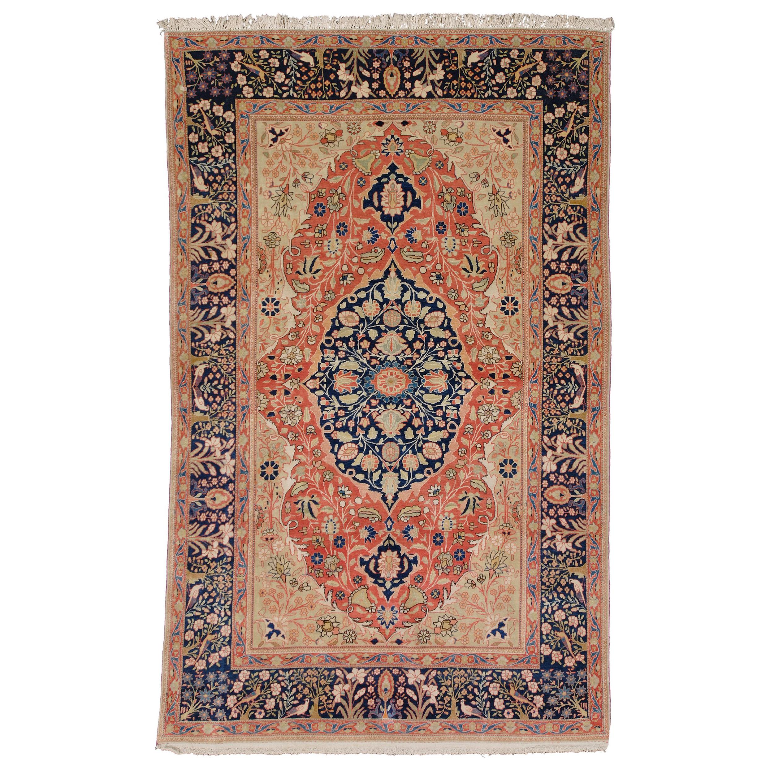 Antique Persian Mohtasham Kashan Rug, 1880 For Sale