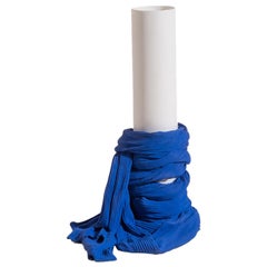 Tertium Quid Vase S7 Porcelain Blue and White Fabric Texture
