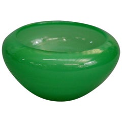 Vintage Steuben Jade Green Mouth Blown Art Glass Bowl, circa 1930