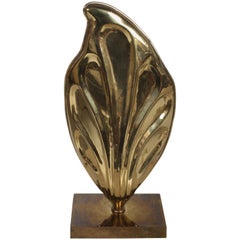 Chapman Brass Leaf Sconce Table Lamp, circa 1970s