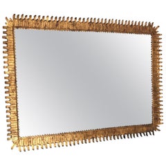 Extra Extra Large Gilt Metal Mirror, Spain, 1930s