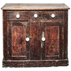 Antique Rustic Painted Cabinet