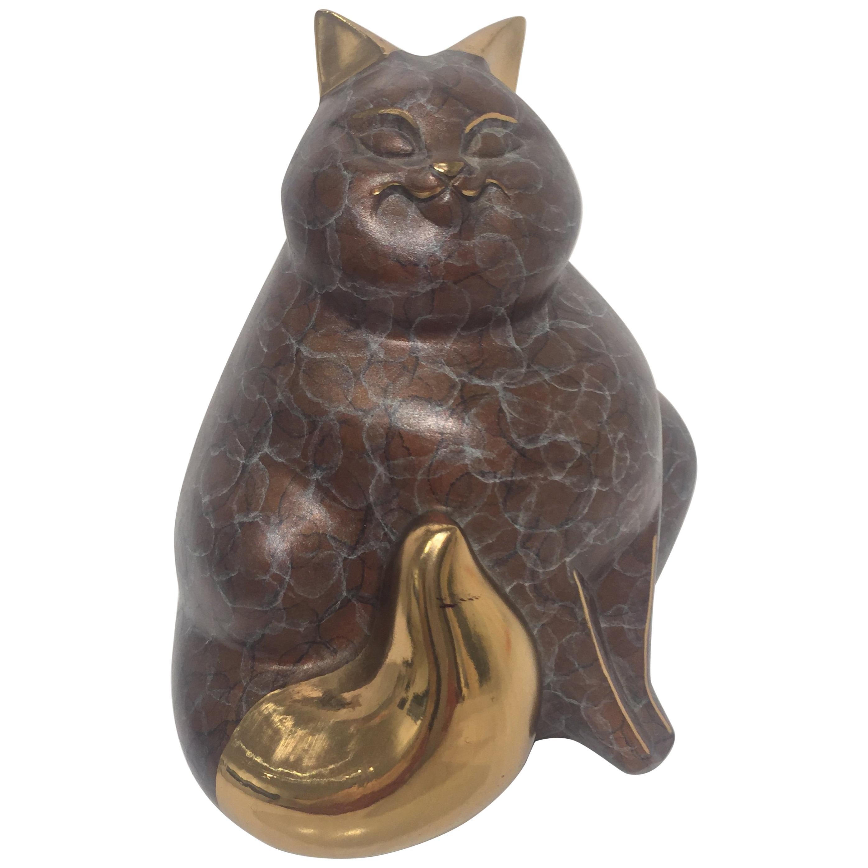 Bronze Cat Sculpture by Alexander Danel 443/1200