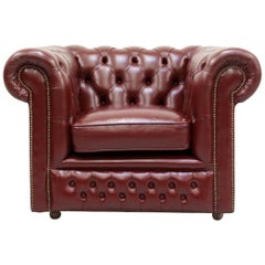 Chesterfield Leather Armchair Vintage Vintage English Armchair Oxblood