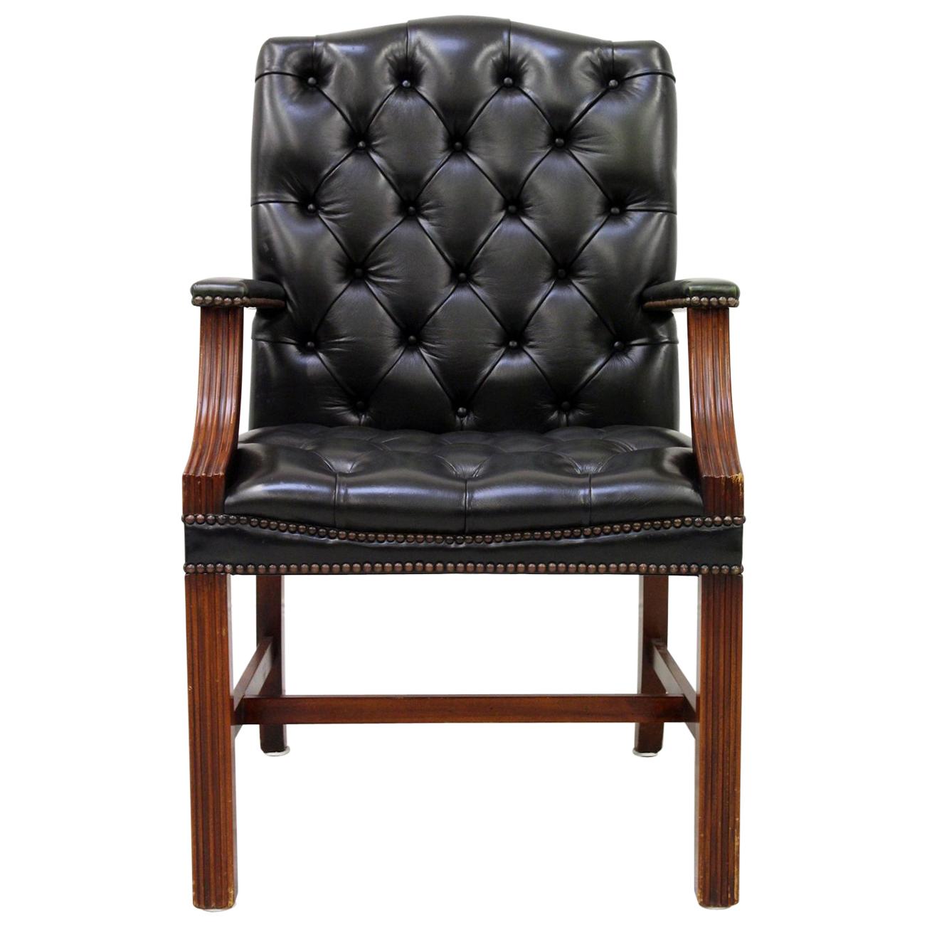 Chesterfield Office Chair Leather Armchair Antique English Armchair Chair For Sale