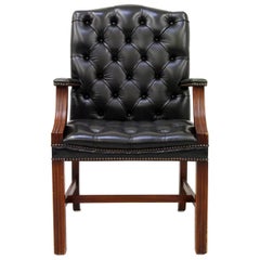 Chesterfield Office Chair Leather Armchair Antique English Armchair Chair