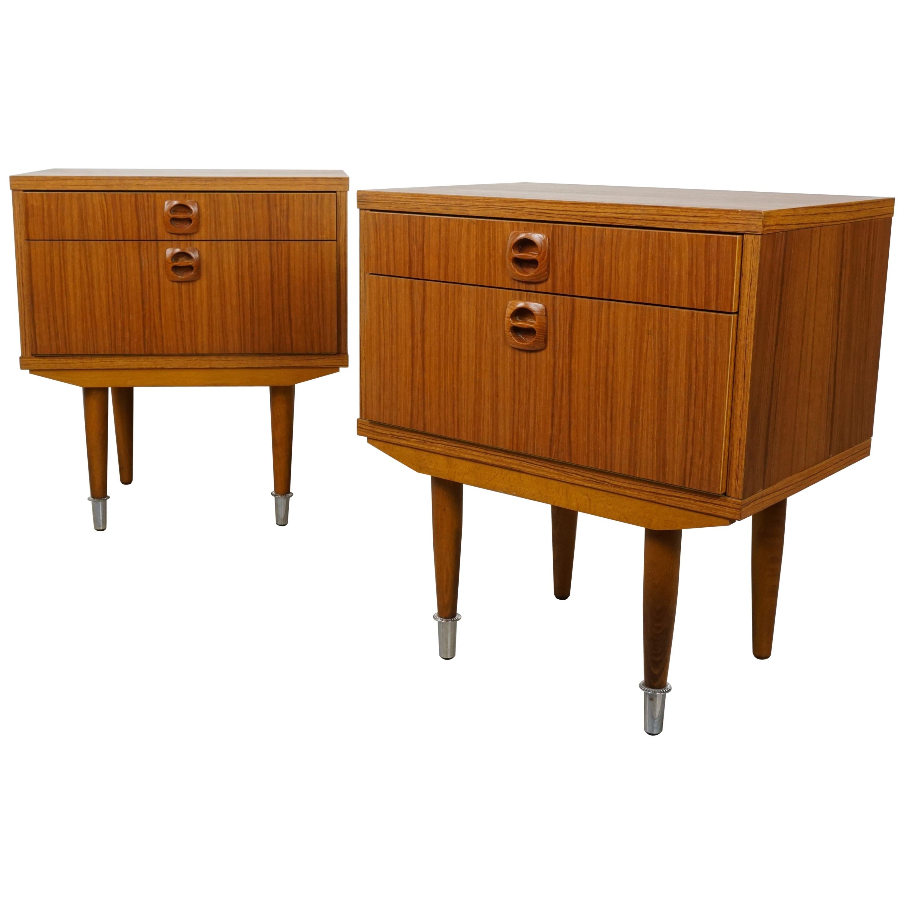 Pair of 1960s Teak Wooden Bedside Tables