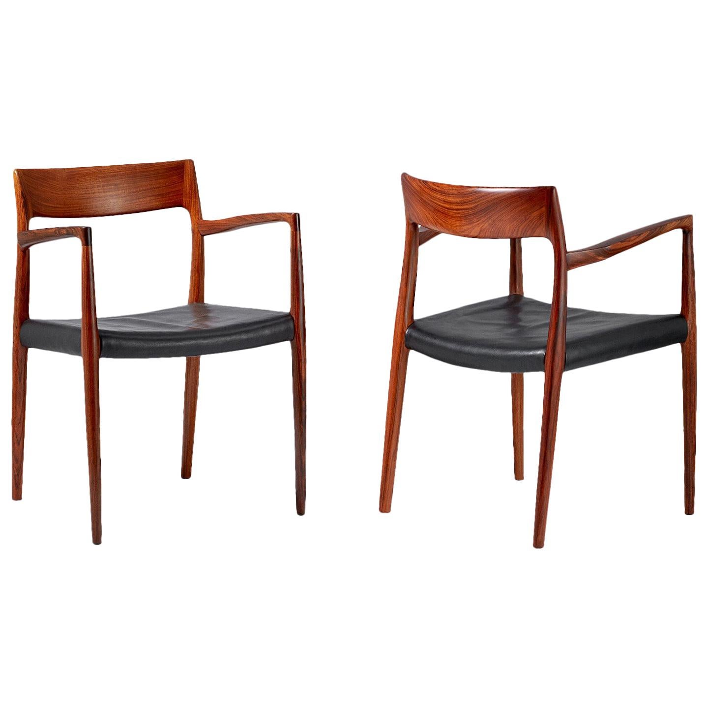 Niels O. Moller Model 57 Rosewood Carver Chairs