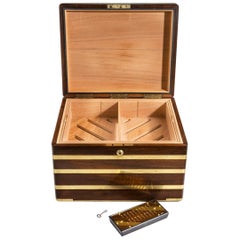 Large Brass Bound Mahogany Humidor by J Walker Anderson