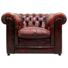 Chesterfield Leather Armchair Vintage Vintage English Armchair Oxblood