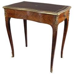 Serpentine Shaped Kingwood Writing Table with Brass Mounts, circa 1800