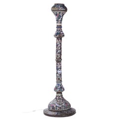 19th Century Turkish Polychrome Enamel Table Lamp Base