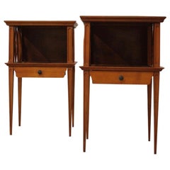 Pair of 1960s-1970s French Cherrywood Bedside Tables