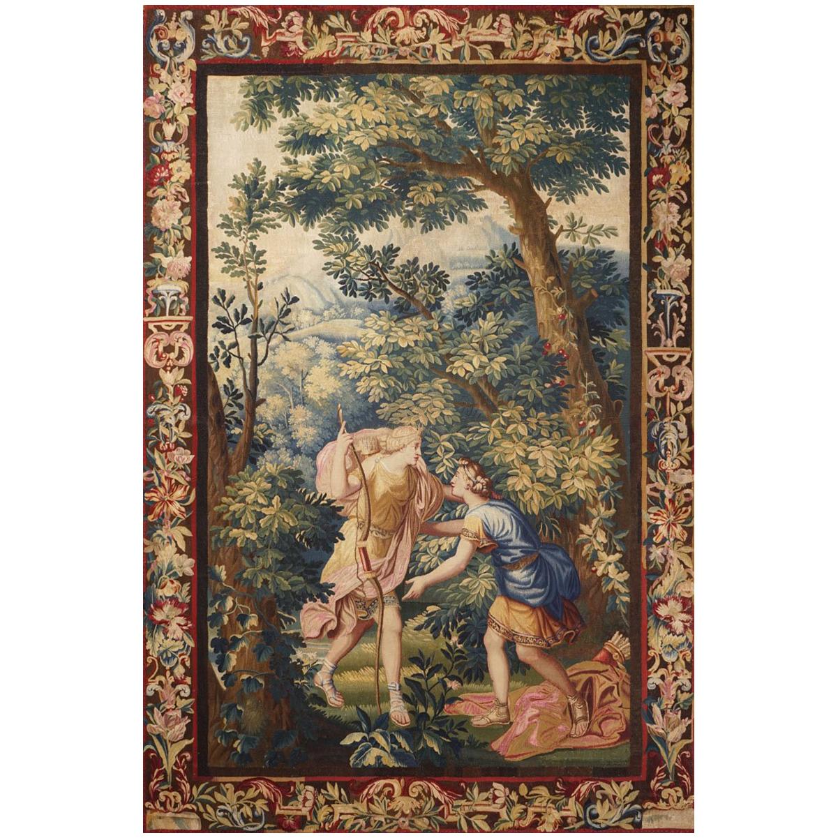 18th Century antique tapestry from Brussels - "Diana and Endymion"