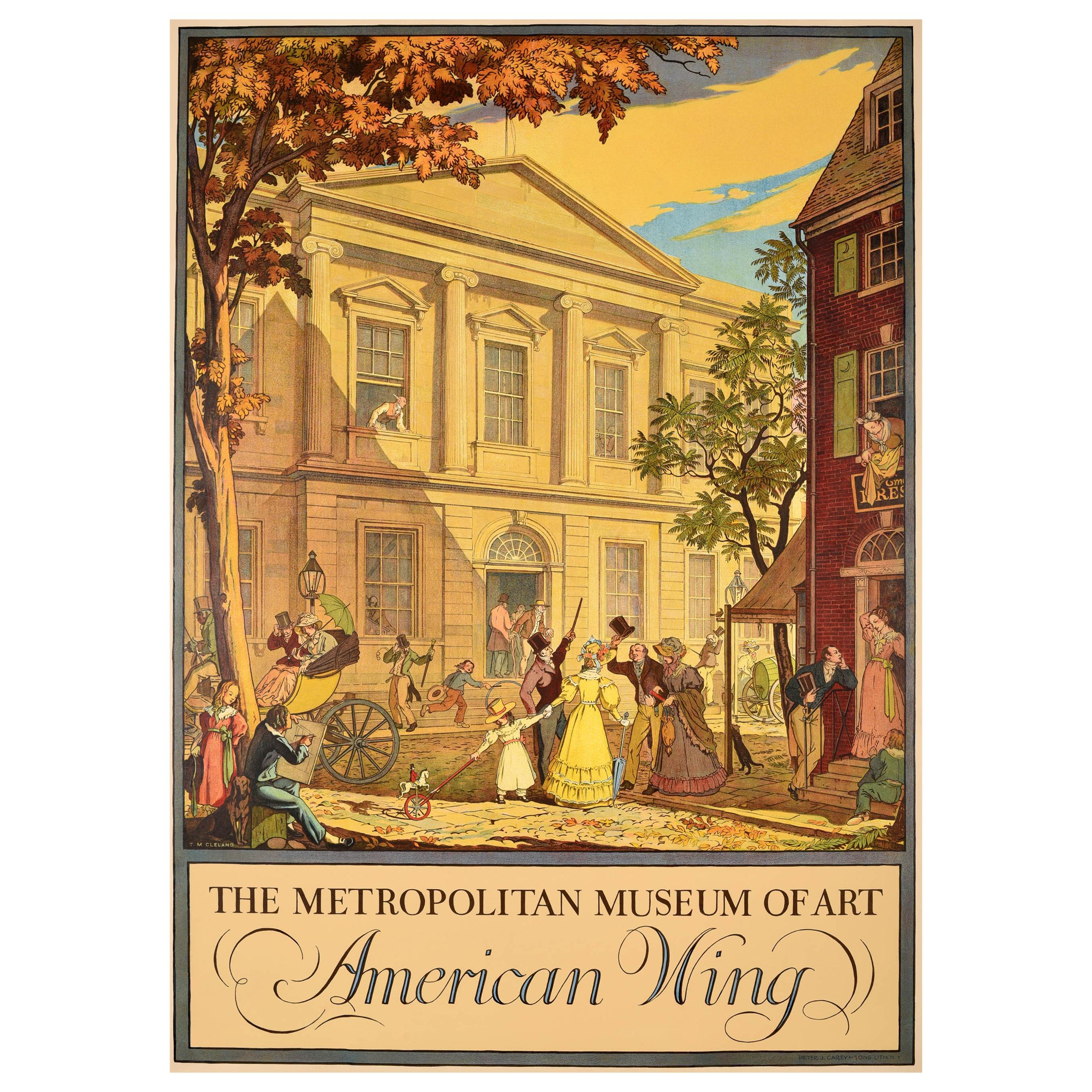 Original Vintage Poster The Metropolitan Museum Of Art American Wing New Gallery