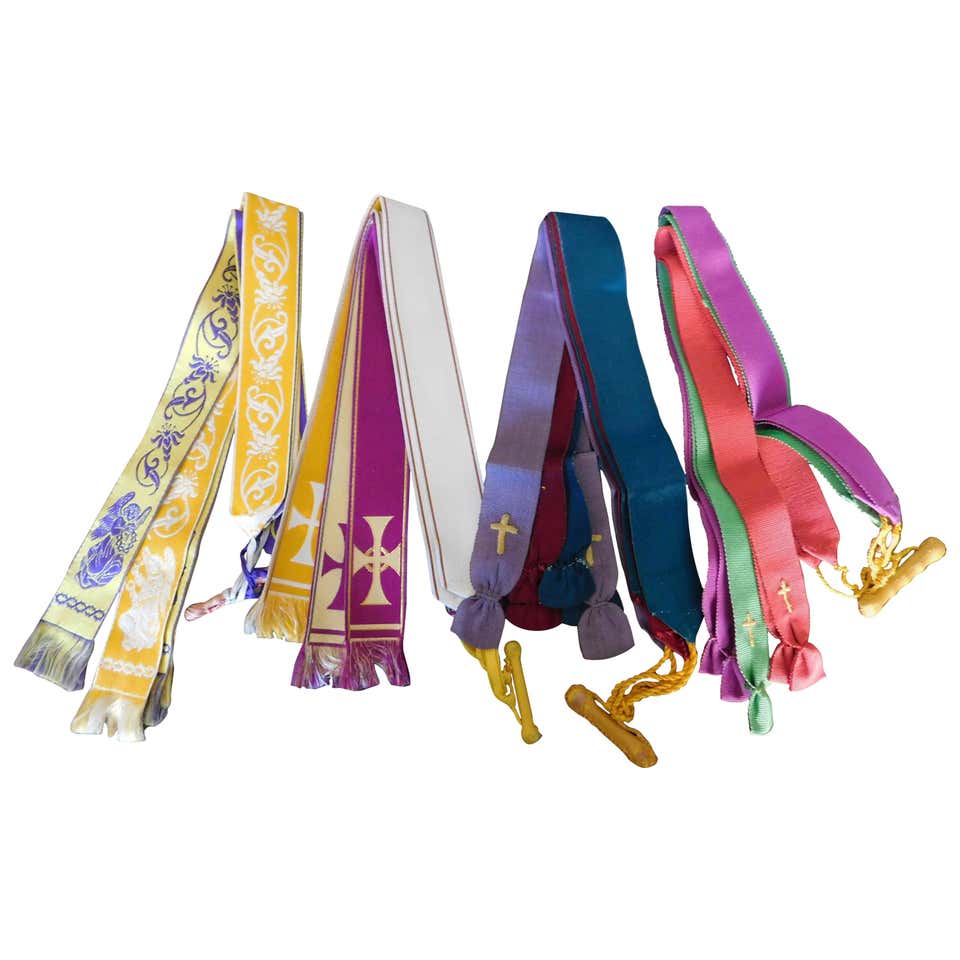 Twenty Vintage Silk Bible Marker Ribbons For Sale at 1stDibs