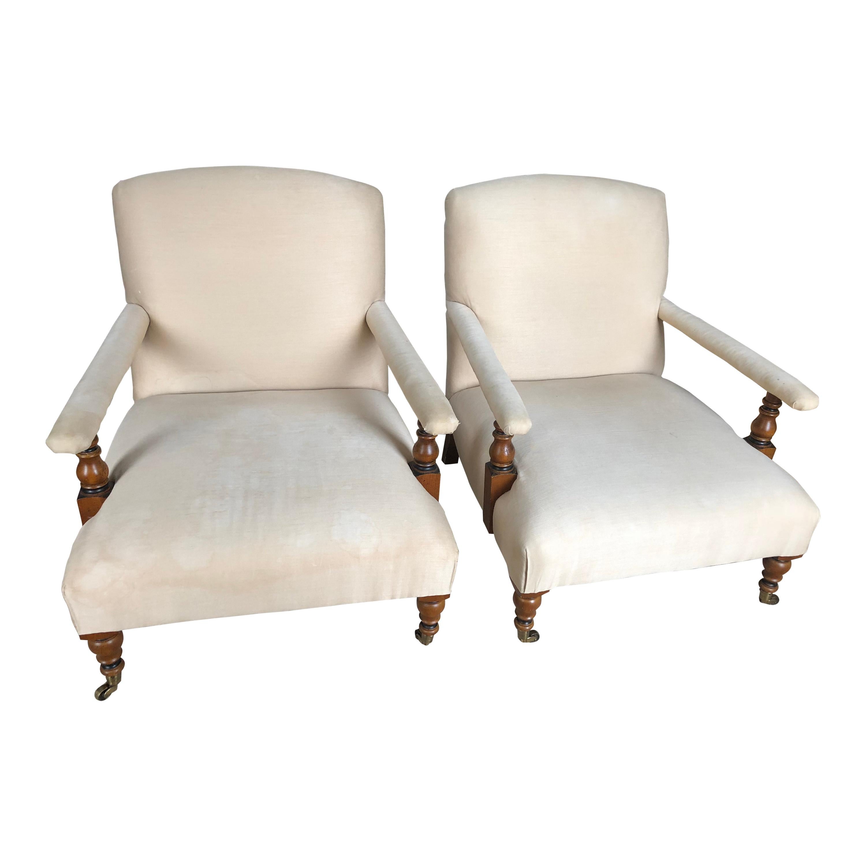 Pair of Ralph Lauren Oliver Library Club Chairs with Great Bones