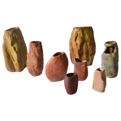 Series of Sculptural Studio Pottery 1960s Dutch Rock Shape Vases, De Olde Kruyk