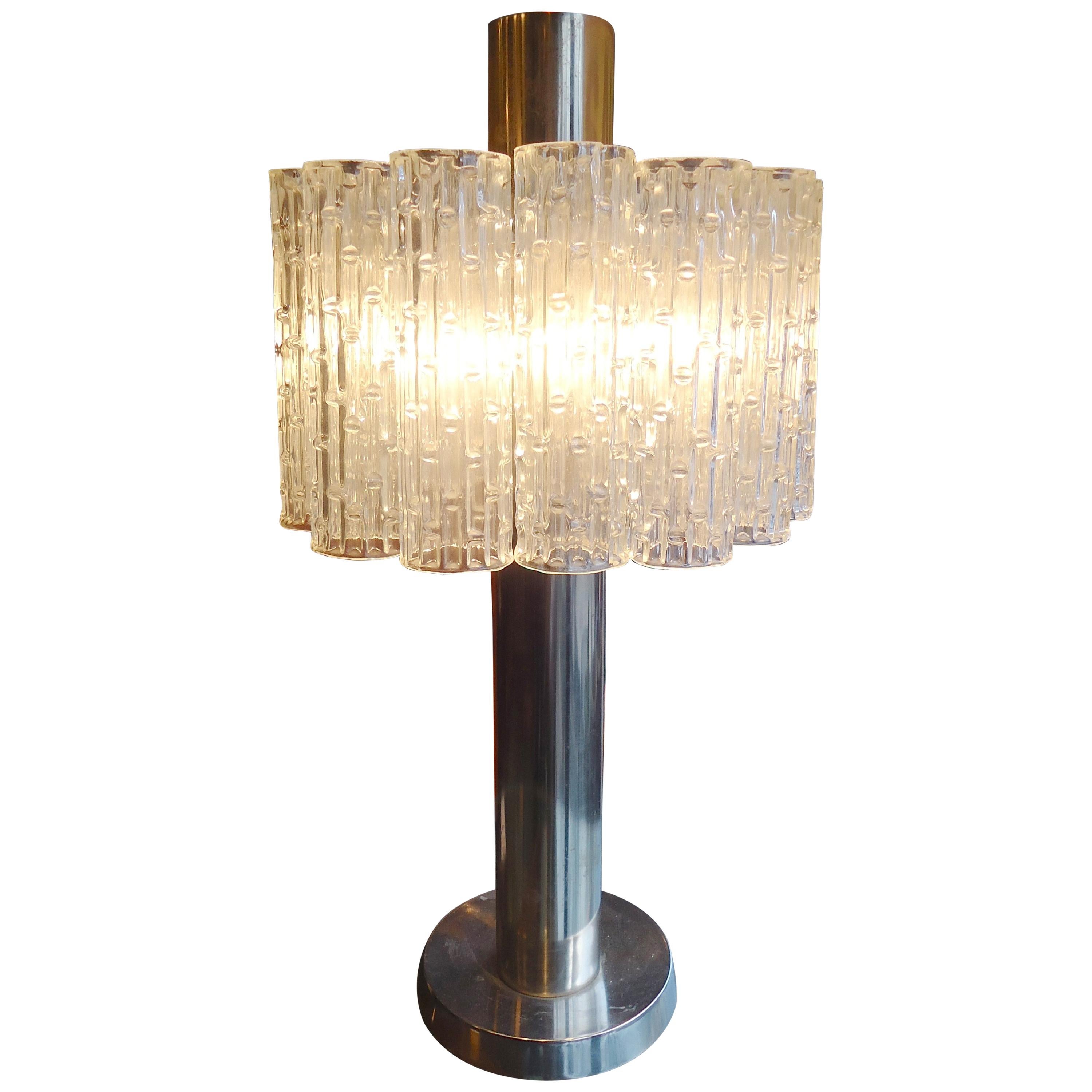 Mid-Century Modern Glass Table Lamp For Sale