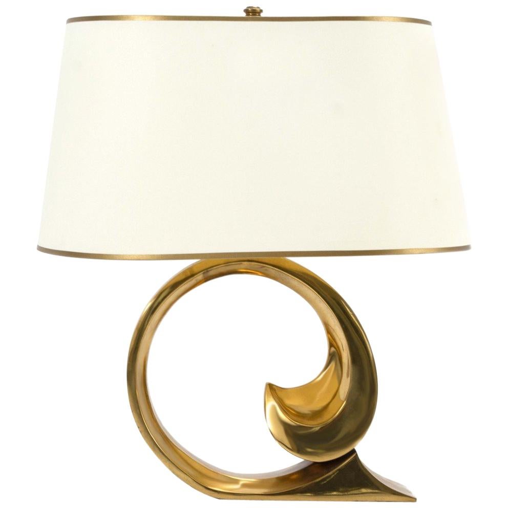 Pierre Cardin Brass Table Lamp with Custom Shade