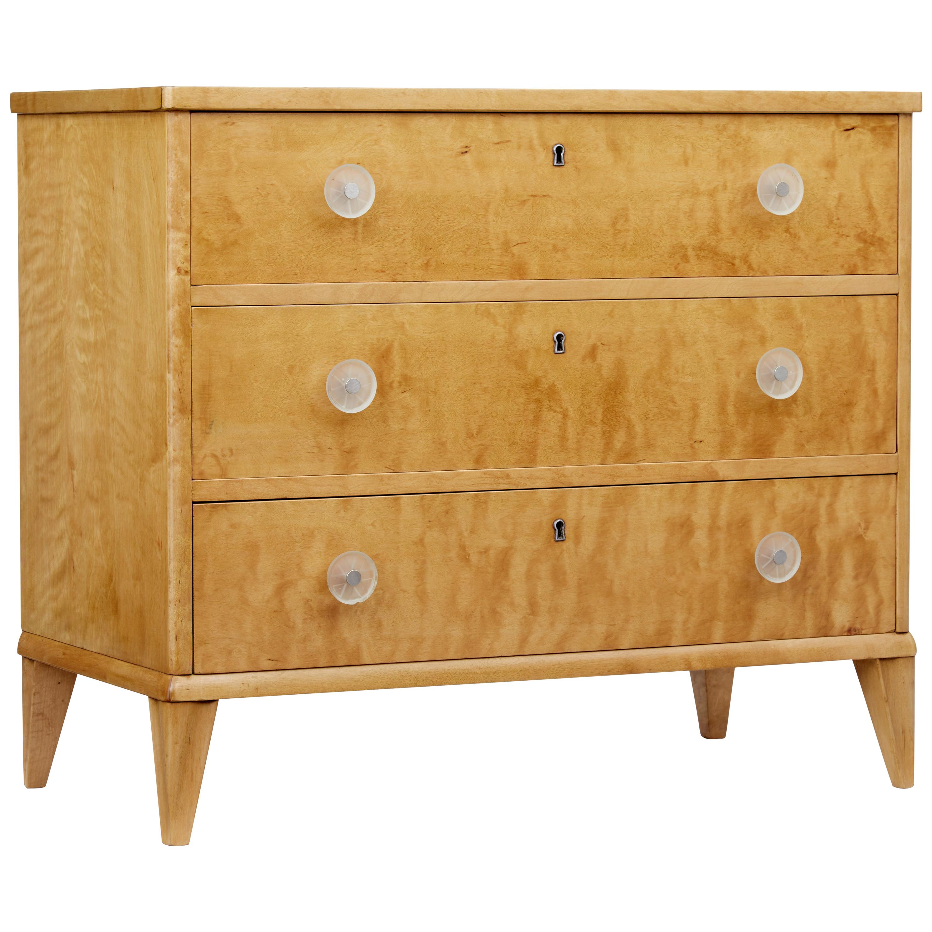 Mid-20th Century Birch Chest of Drawers